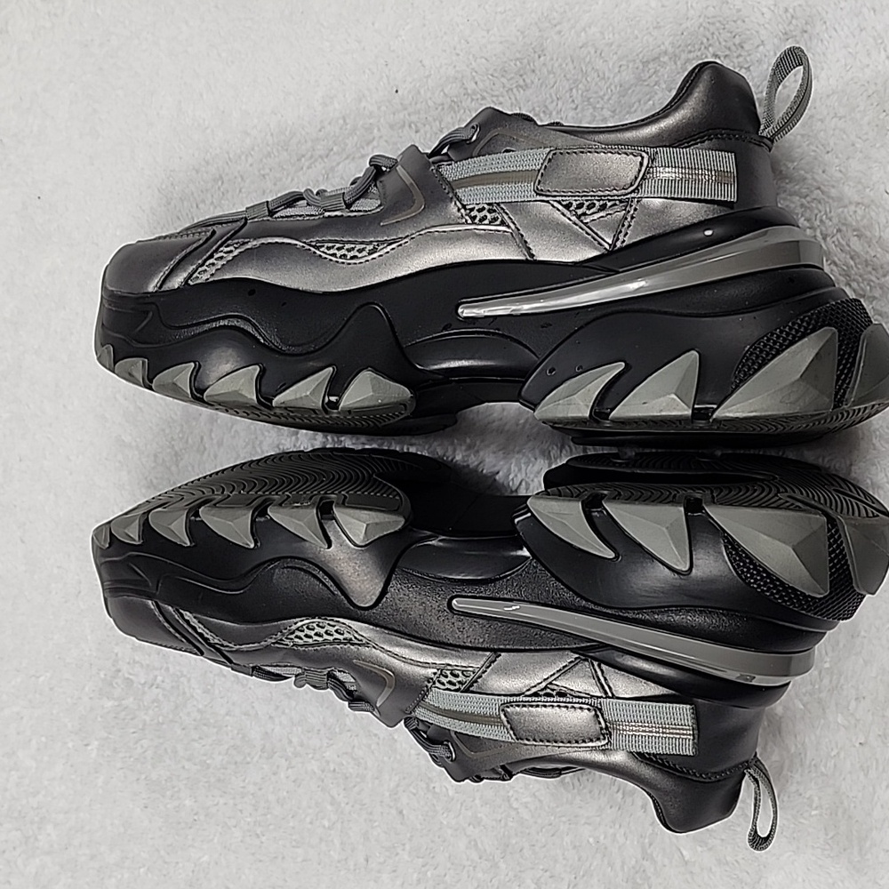 Asos Design Chunky Sneakers In Gunmetal - Picture 11 of 15